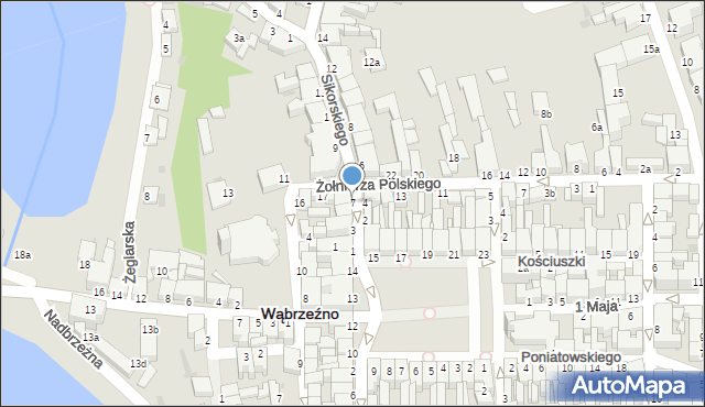 Wąbrzeźno, Sikorskiego Władysława, gen., 7, mapa Wąbrzeźno