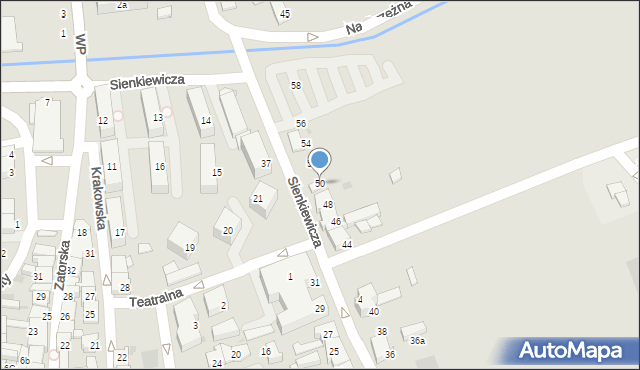 Wadowice, Sienkiewicza Henryka, 50, mapa Wadowice