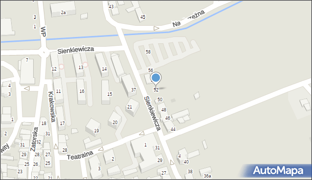 Wadowice, Sienkiewicza Henryka, 52, mapa Wadowice