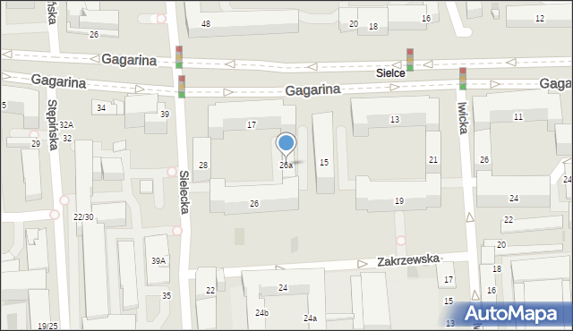 Warszawa, Sielecka, 26a, mapa Warszawy