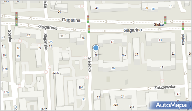 Warszawa, Sielecka, 28, mapa Warszawy