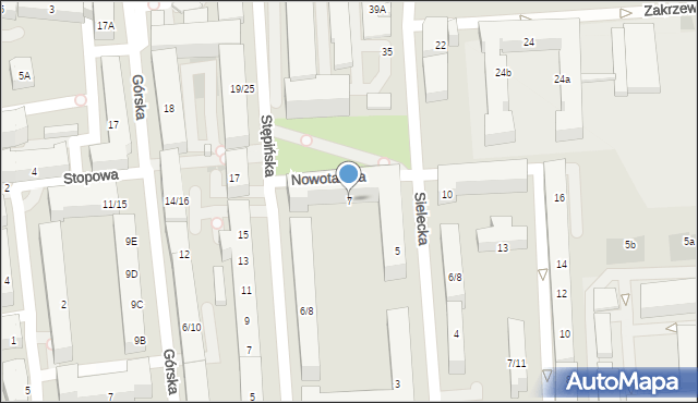 Warszawa, Sielecka, 7, mapa Warszawy