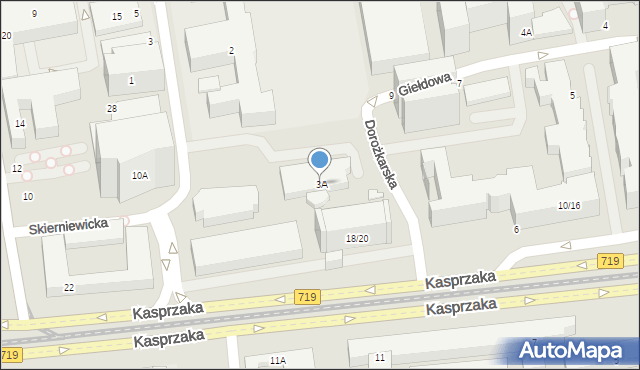 Warszawa, Siedmiogrodzka, 3A, mapa Warszawy