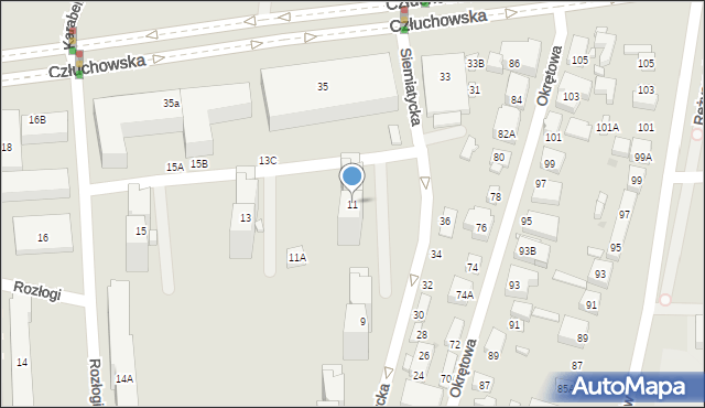 Warszawa, Siemiatycka, 11, mapa Warszawy