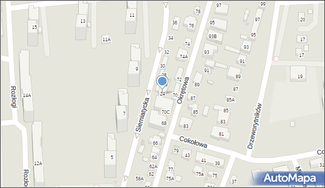 Warszawa, Siemiatycka, 24, mapa Warszawy