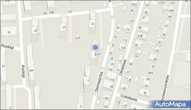 Warszawa, Siemiatycka, 9, mapa Warszawy