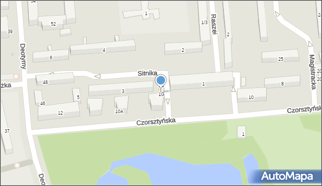 Warszawa, Sitnika Jana, ks., 1F, mapa Warszawy