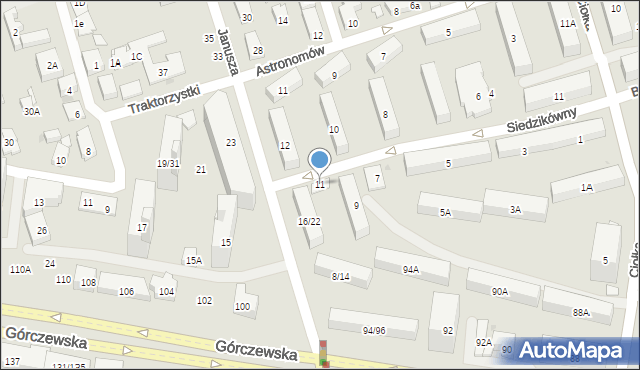Warszawa, Siedzikówny-Inki Danuty, 11, mapa Warszawy