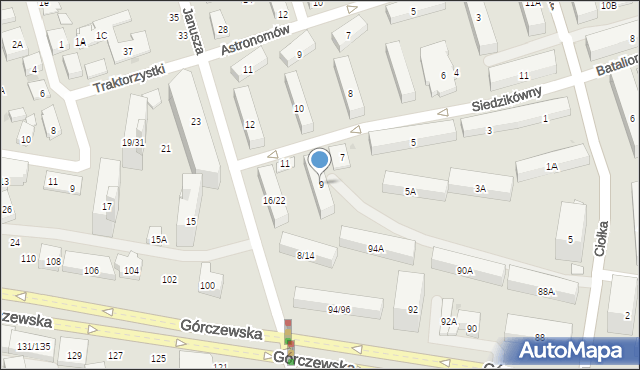 Warszawa, Siedzikówny-Inki Danuty, 9, mapa Warszawy