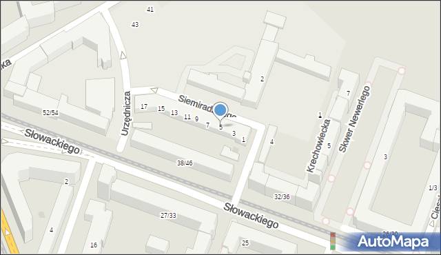 Warszawa, Siemiradzkiego Henryka, 5, mapa Warszawy