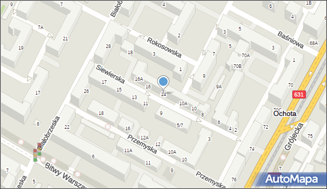 Warszawa, Siewierska, 14, mapa Warszawy