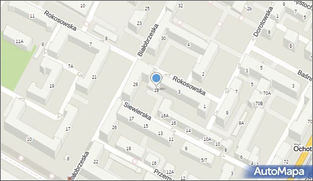 Warszawa, Siewierska, 18, mapa Warszawy