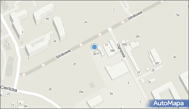 Warszawa, Silnikowa, 23, mapa Warszawy