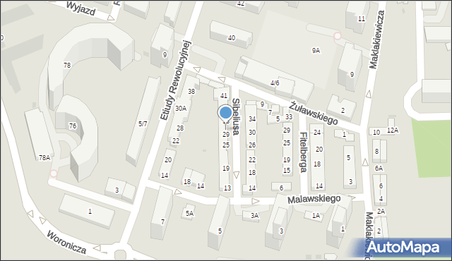 Warszawa, Sibeliusa Jana, 31, mapa Warszawy