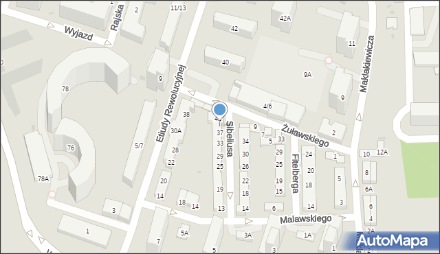 Warszawa, Sibeliusa Jana, 39, mapa Warszawy