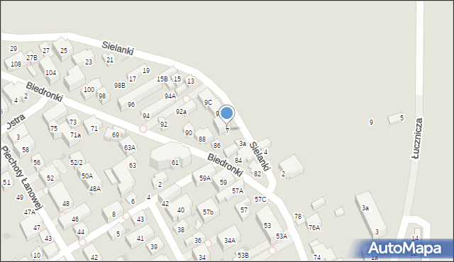 Warszawa, Sielanki, 7, mapa Warszawy