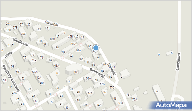 Warszawa, Sielanki, 7A, mapa Warszawy