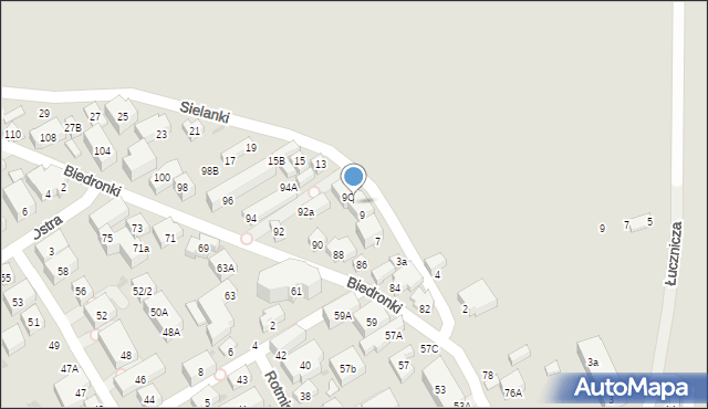 Warszawa, Sielanki, 9B, mapa Warszawy