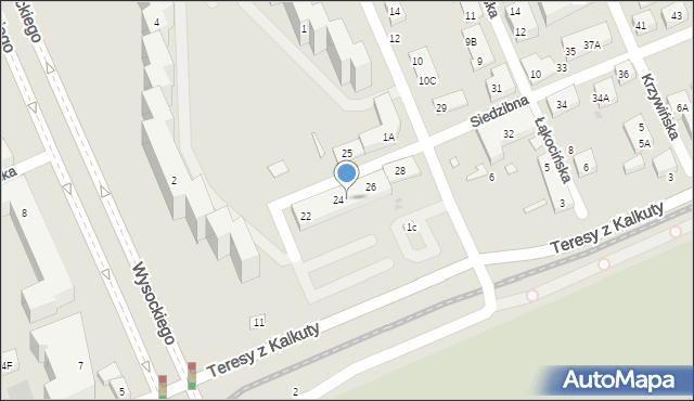 Warszawa, Siedzibna, 6, mapa Warszawy