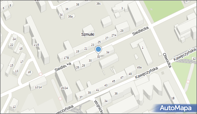 Warszawa, Siedlecka, 32, mapa Warszawy