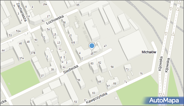 Warszawa, Siedlecka, 45, mapa Warszawy