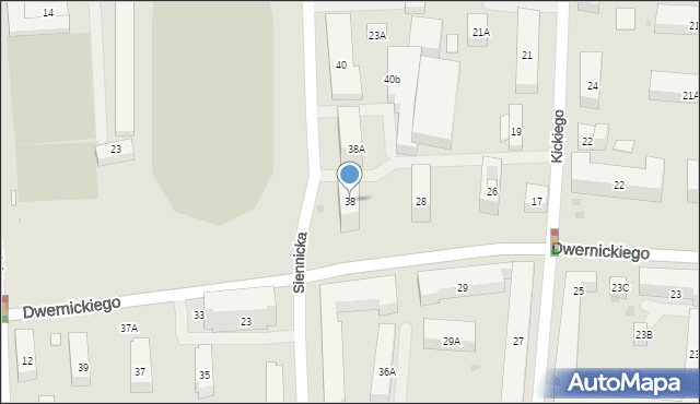 Warszawa, Siennicka, 38, mapa Warszawy