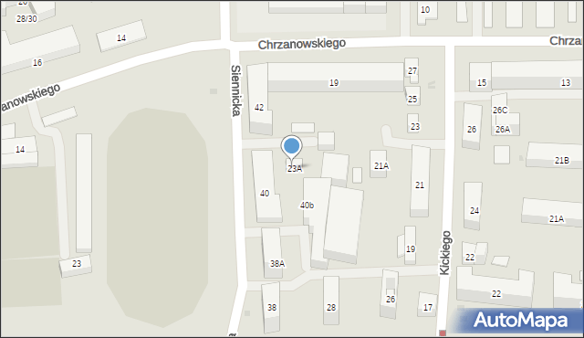 Warszawa, Siennicka, 40A, mapa Warszawy