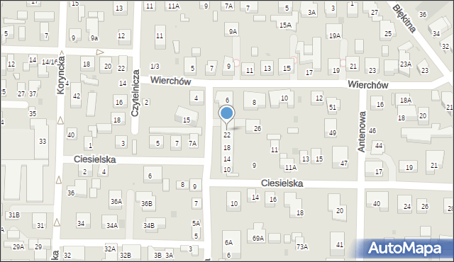 Warszawa, Sikorska, 24, mapa Warszawy