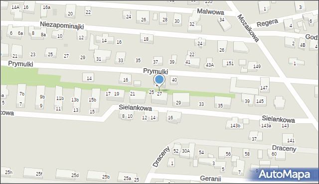 Warszawa, Sielankowa, 27, mapa Warszawy