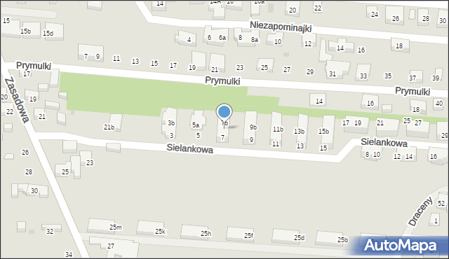 Warszawa, Sielankowa, 7a, mapa Warszawy