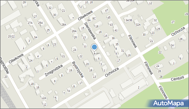 Warszawa, Sieniawska, 7, mapa Warszawy