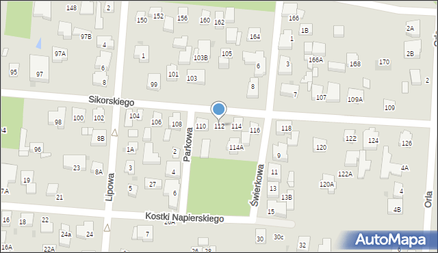 Warszawa, Sikorskiego Władysława, gen., 112, mapa Warszawy