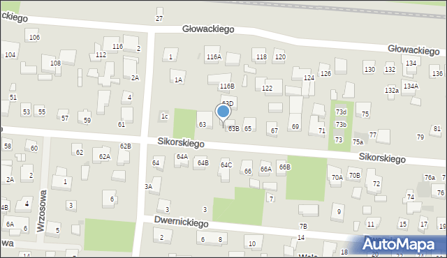 Warszawa, Sikorskiego Władysława, gen., 63C, mapa Warszawy