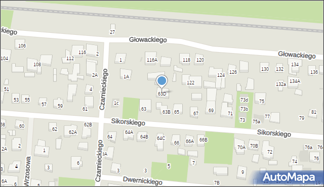 Warszawa, Sikorskiego Władysława, gen., 63D, mapa Warszawy