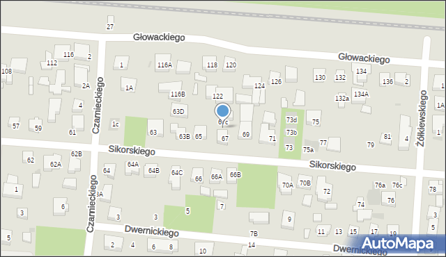 Warszawa, Sikorskiego Władysława, gen., 67b, mapa Warszawy