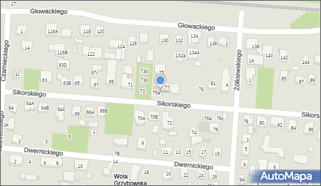 Warszawa, Sikorskiego Władysława, gen., 75b, mapa Warszawy