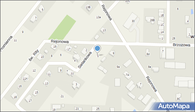 Warszawianka, Sielankowa, 1, mapa Warszawianka