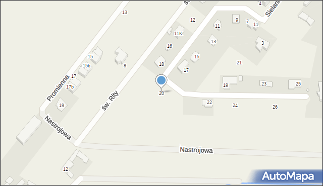 Warszawianka, Sielankowa, 20, mapa Warszawianka