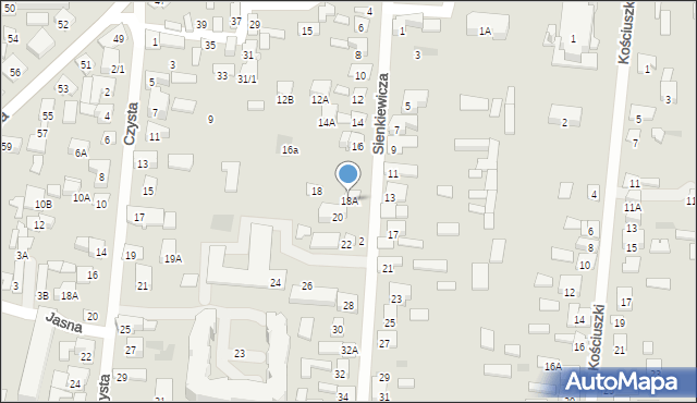 Wasilków, Sienkiewicza Henryka, 18A, mapa Wasilków