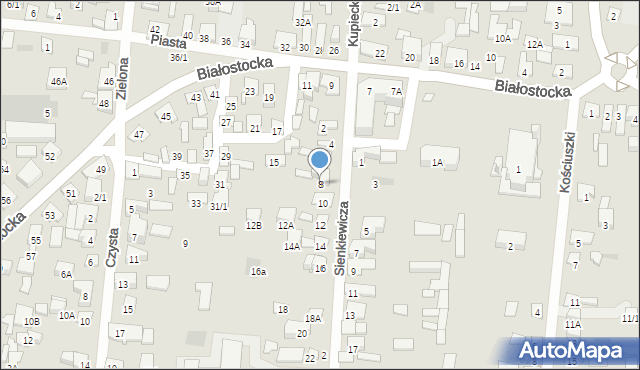 Wasilków, Sienkiewicza Henryka, 8, mapa Wasilków