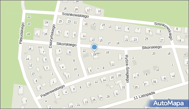 Wasilków, Sikorskiego Władysława, gen., 14, mapa Wasilków