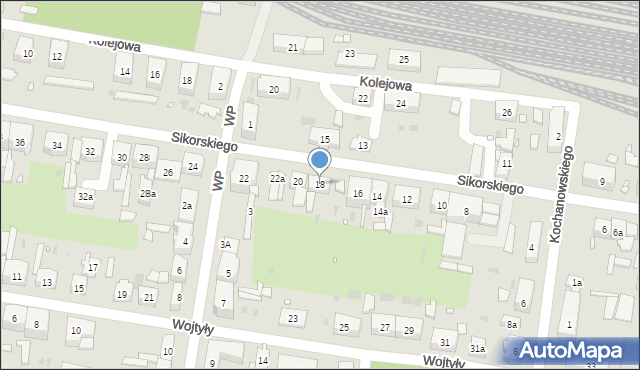 Węgliniec, Sikorskiego Władysława, gen., 18, mapa Węgliniec