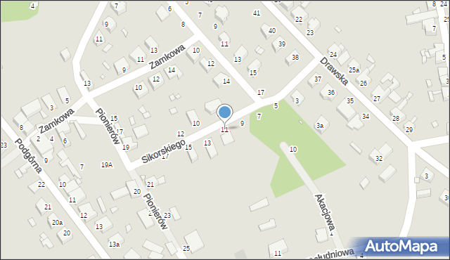 Węgorzyno, Sikorskiego Władysława, gen., 11, mapa Węgorzyno