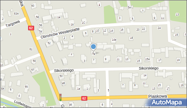 Węgrów, Sikorskiego Władysława, gen., 7a, mapa Węgrów