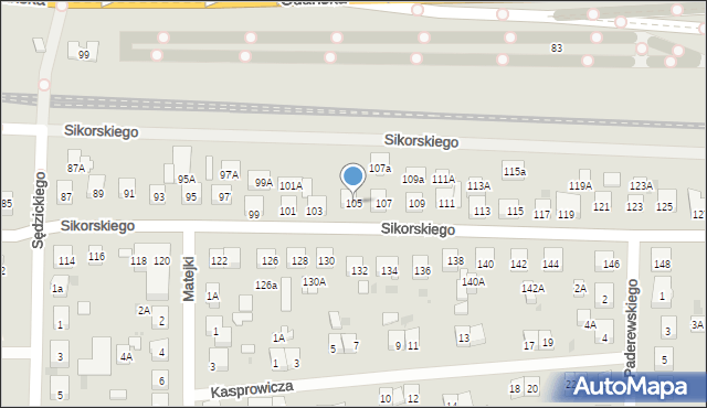 Wejherowo, Sikorskiego Władysława, gen., 105, mapa Wejherowo