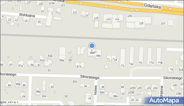 Wejherowo, Sikorskiego Władysława, gen., 69A, mapa Wejherowo