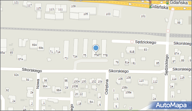 Wejherowo, Sikorskiego Władysława, gen., 77A, mapa Wejherowo