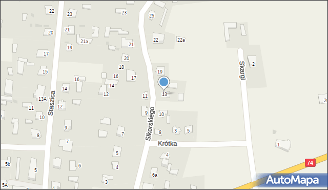 Werbkowice, Sikorskiego Władysława, gen., 13, mapa Werbkowice