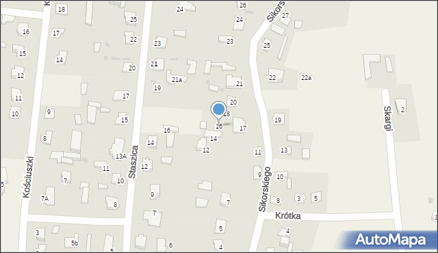 Werbkowice, Sikorskiego Władysława, gen., 16, mapa Werbkowice