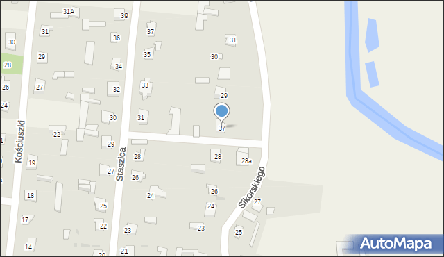 Werbkowice, Sikorskiego Władysława, gen., 37, mapa Werbkowice